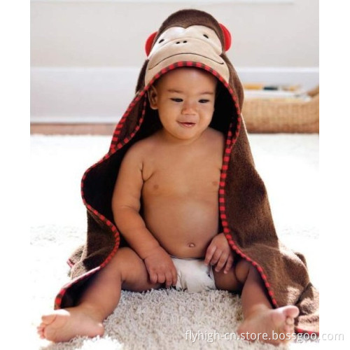 Logo Printed Cotton Hooded Towel for Kids